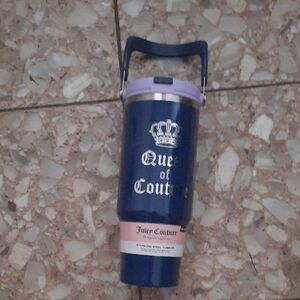 Juicy Couture "Queen Of Couture" Navy Travel Tumbler